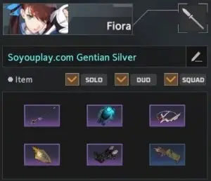 Fiora spear build gentian silver gun
