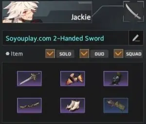jackie 2 handed sword build